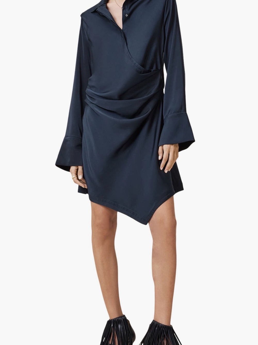 AllSaints Tira Long Sleeve Mini Shirtdress, NWT